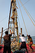 Kerala - Kochi the Chinese fishing net. 